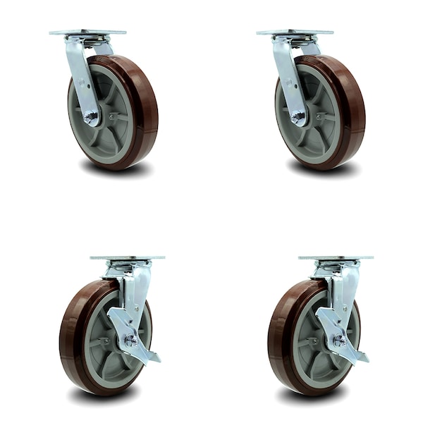 Greenlee Caster Set - MA6065 GMX Cart - 2 Swivel 2 Swivel Brakes -SCC, 4PK